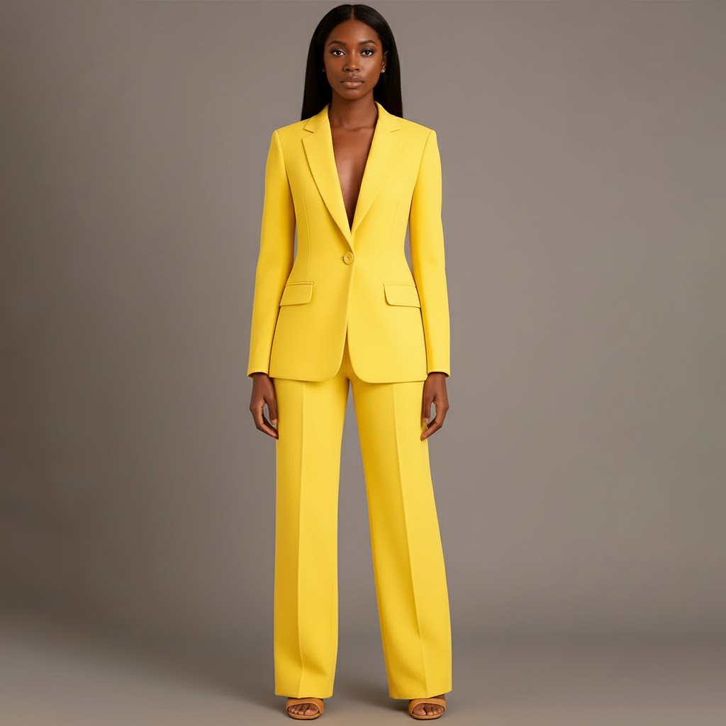 Odette | Women's Tailored Single Breasted Wide Leg Pantsuit Set
