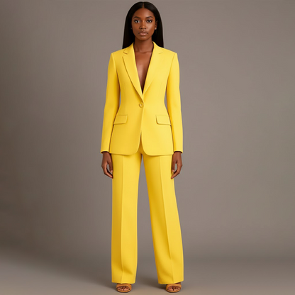 Odette | Women's Tailored Single Breasted Wide Leg Pantsuit Set