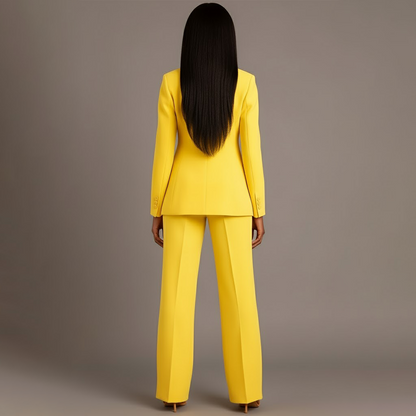 Odette | Women's Tailored Single Breasted Wide Leg Pantsuit Set