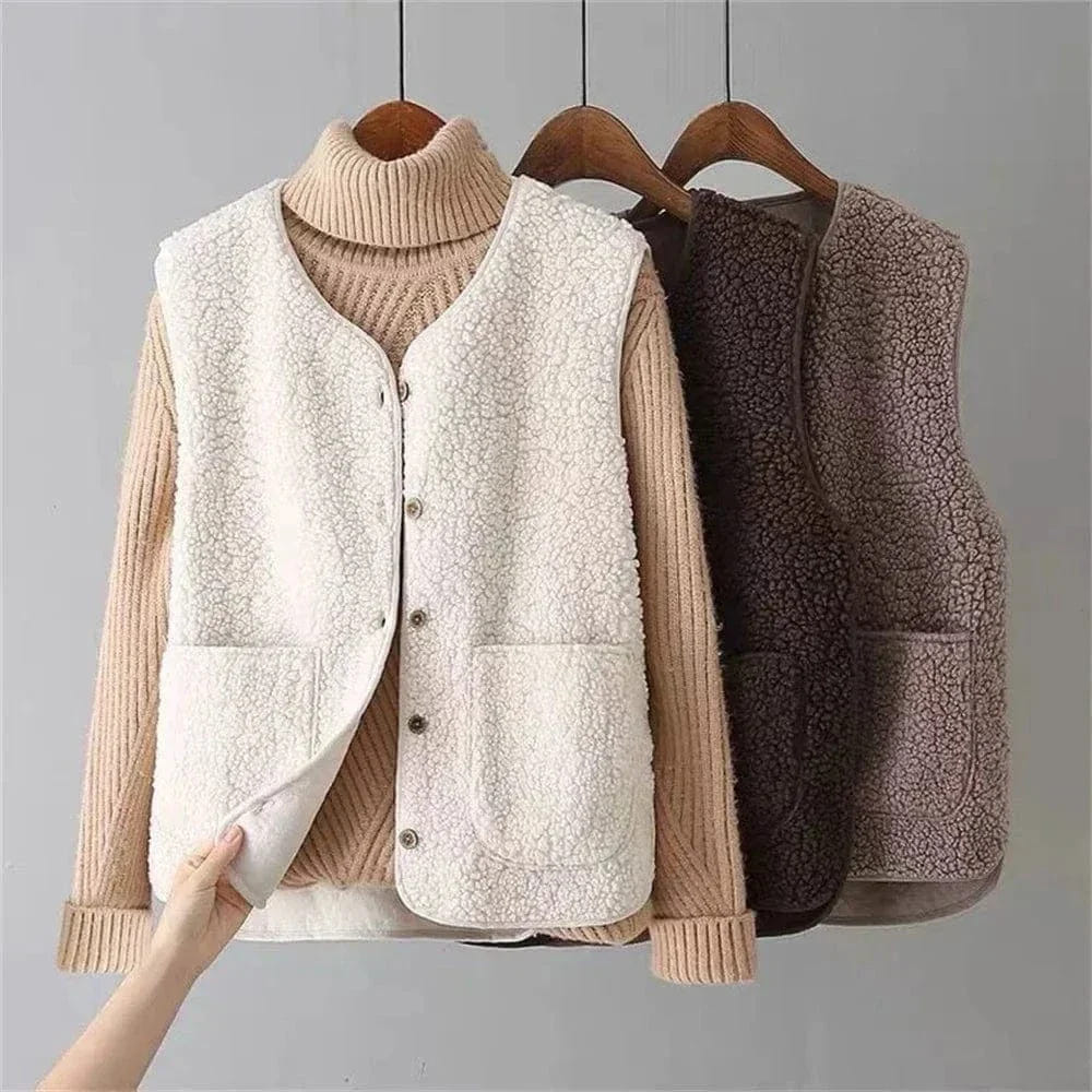 Bexworth | Women's Sherpa Fleece Button-Front Layering Vest
