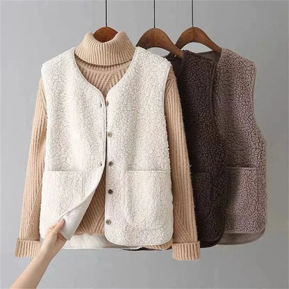 Bexworth | Women's Sherpa Fleece Button-Front Layering Vest