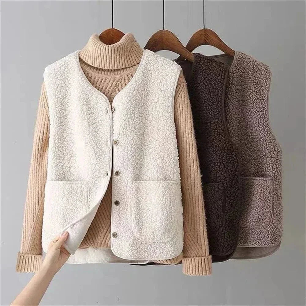 Bexworth | Women's Sherpa Fleece Button-Front Layering Vest