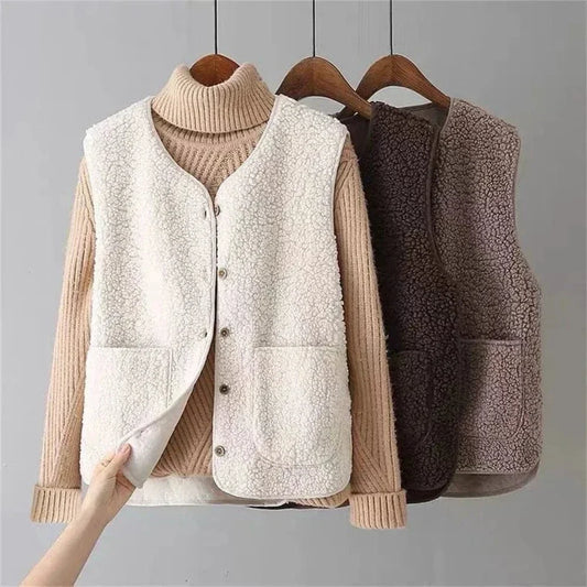 Bexworth | Women's Sherpa Fleece Button-Front Layering Vest