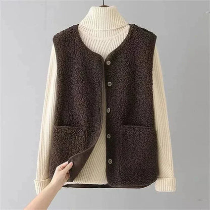 Bexworth | Women's Sherpa Fleece Button-Front Layering Vest