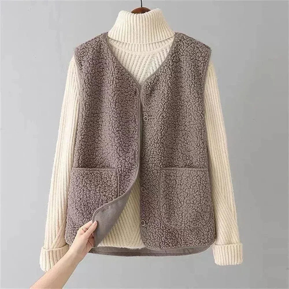 Bexworth | Women's Sherpa Fleece Button-Front Layering Vest