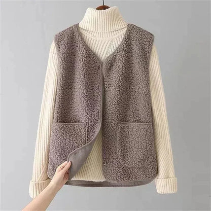 Bexworth | Women's Sherpa Fleece Button-Front Layering Vest