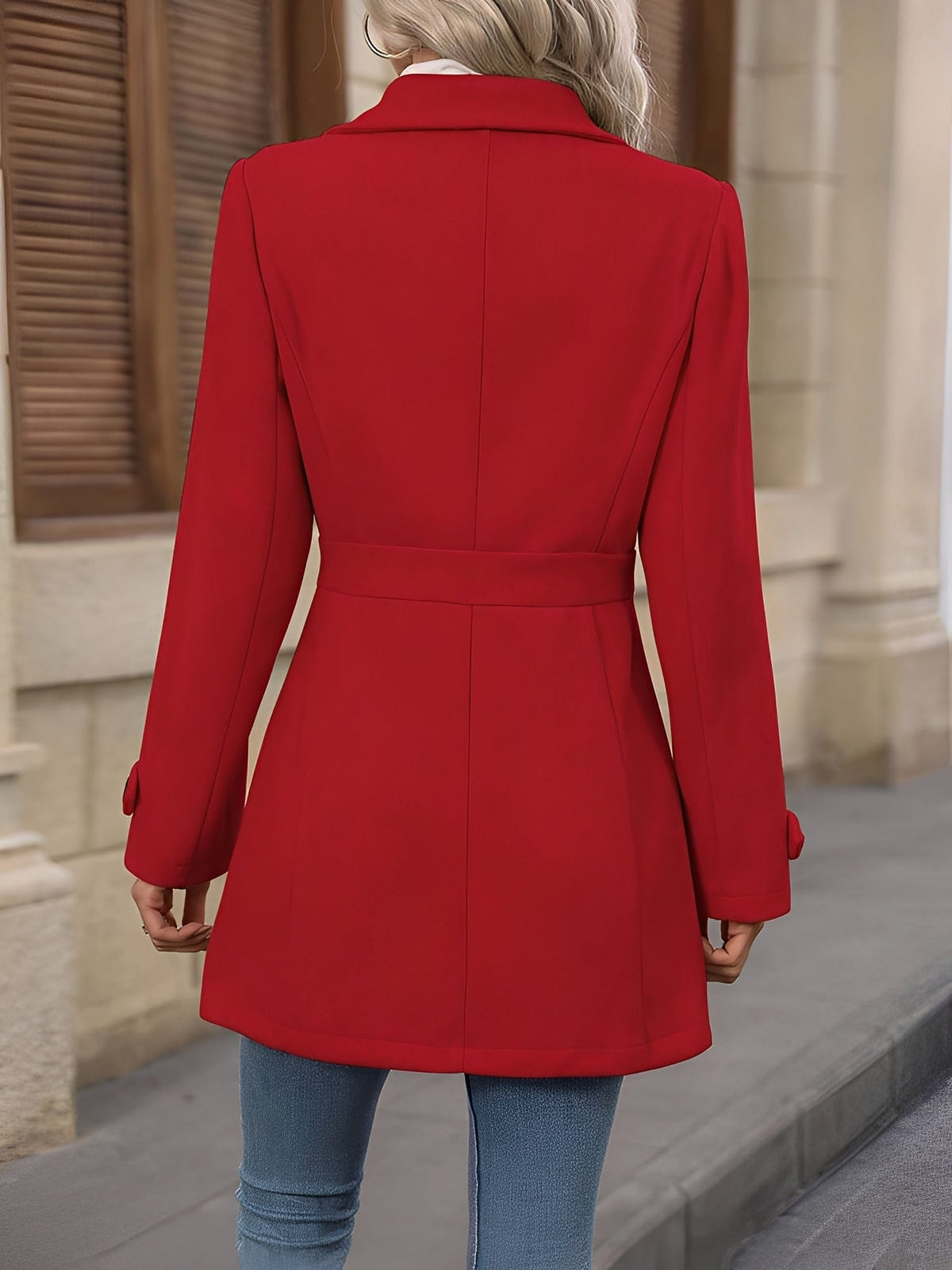 Marlowyx | Women's Fitted Double Breasted Collared Mid Length Trench Coat
