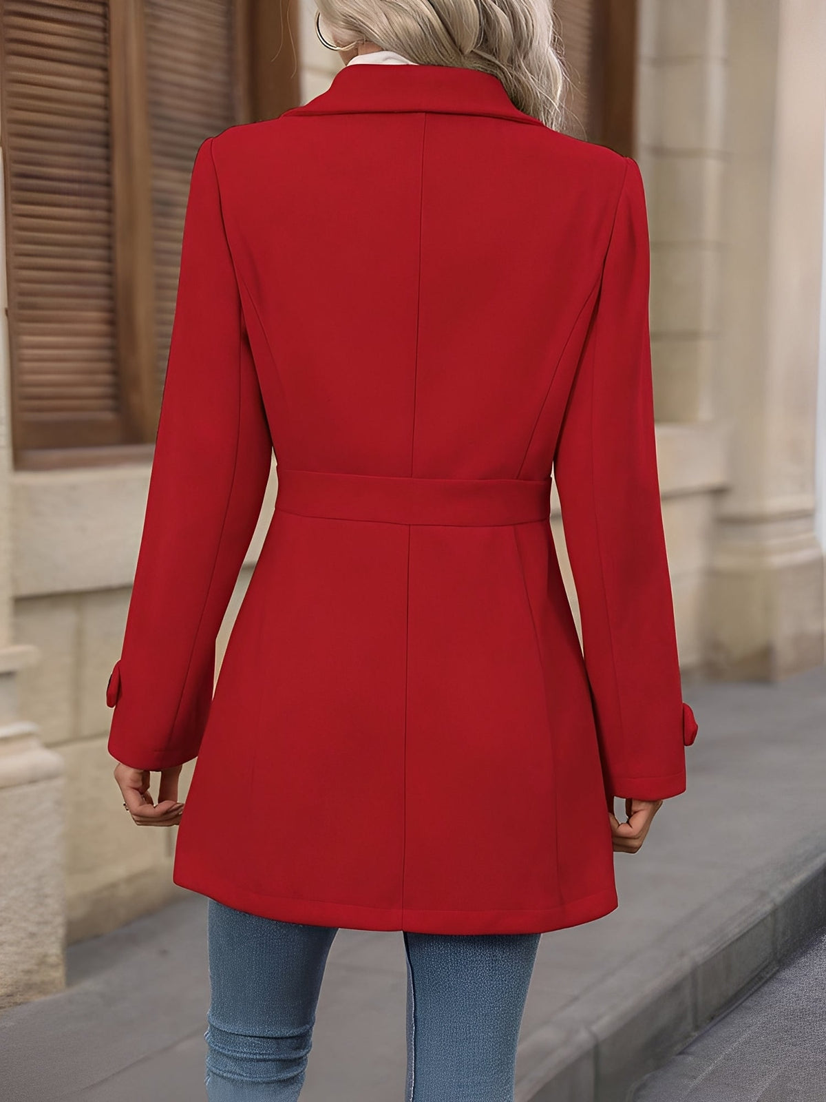Marlowyx | Women's Fitted Double Breasted Collared Mid Length Trench Coat