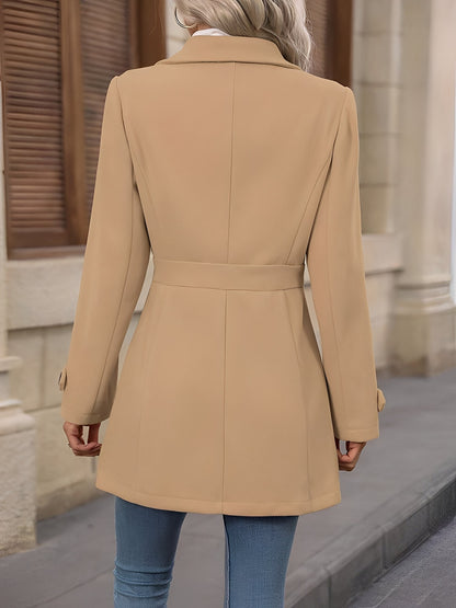 Marlowyx | Women's Fitted Double Breasted Collared Mid Length Trench Coat