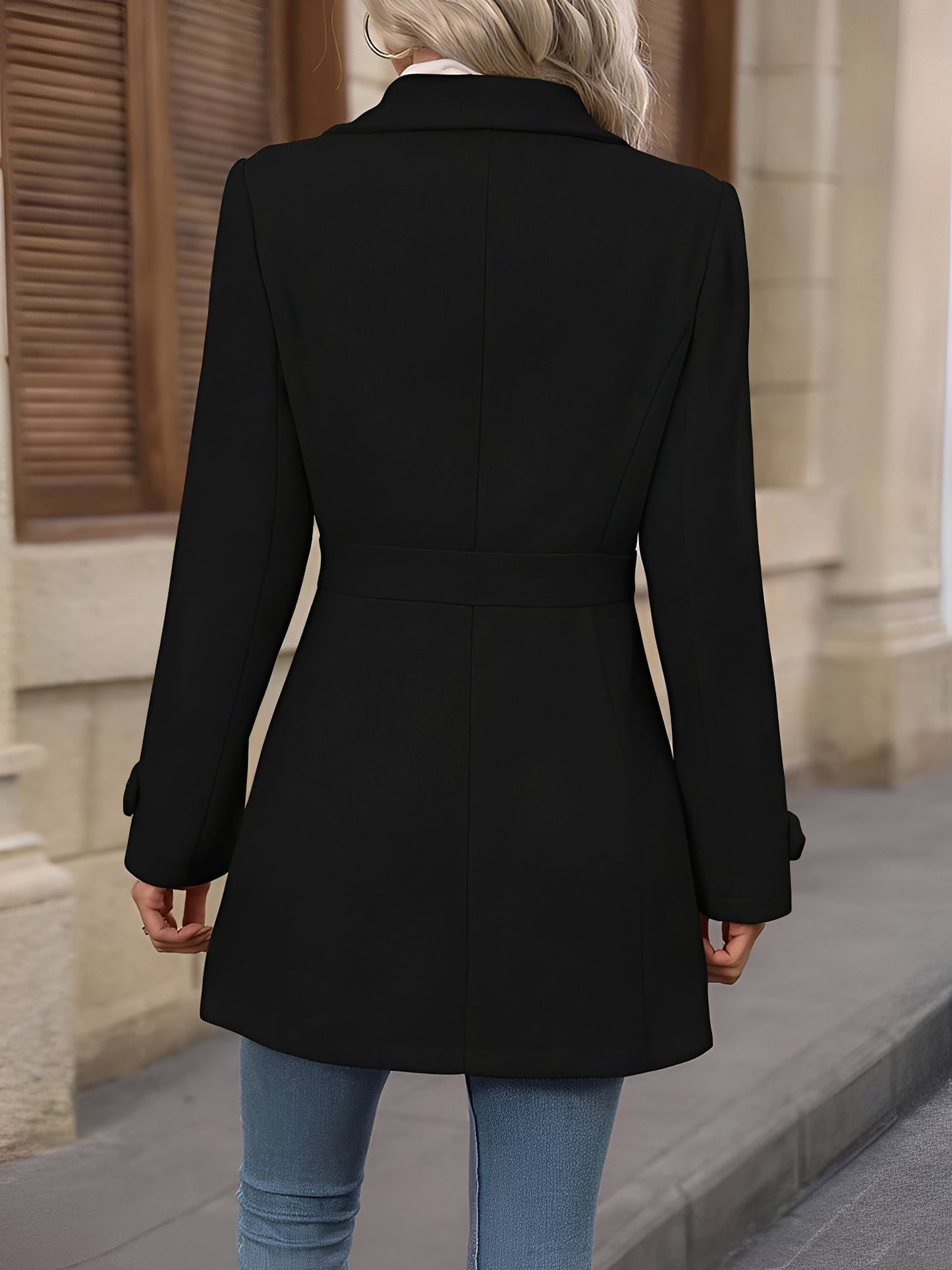 Marlowyx | Women's Fitted Double Breasted Collared Mid Length Trench Coat