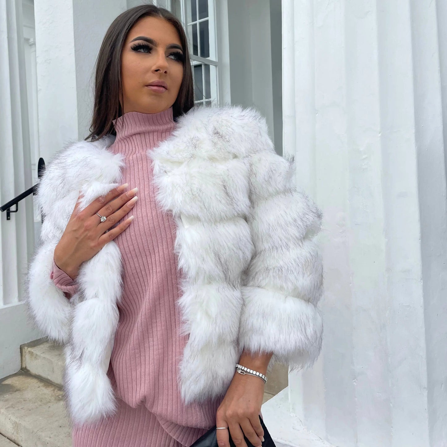 Brielle | Women's Faux Fur Cropped Voluminous Coat