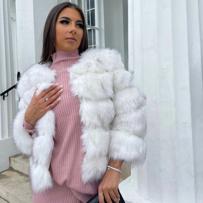 Brielle | Women's Faux Fur Cropped Voluminous Coat
