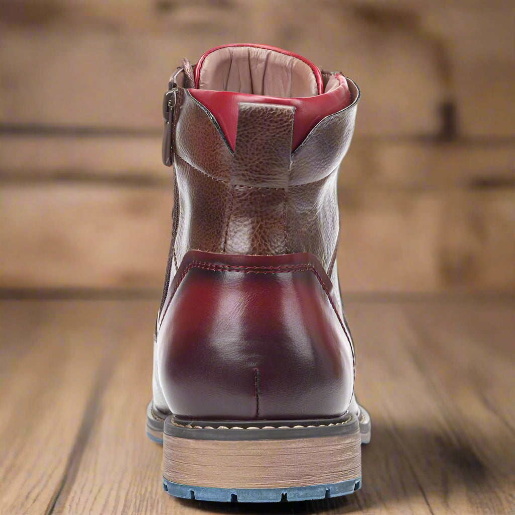 Rowland | Men's Classic Lace Up Zip Cap Toe Ankle Boot