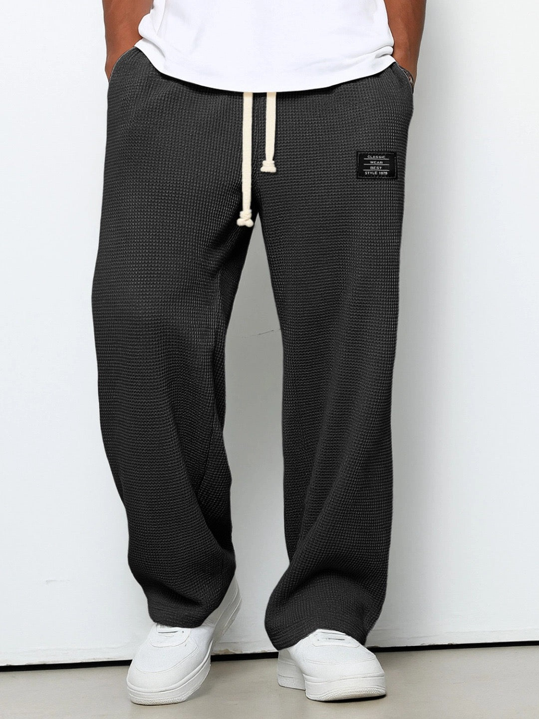 Wesley | Men's Relaxed Fit Drawstring Wide Leg Casual Pant
