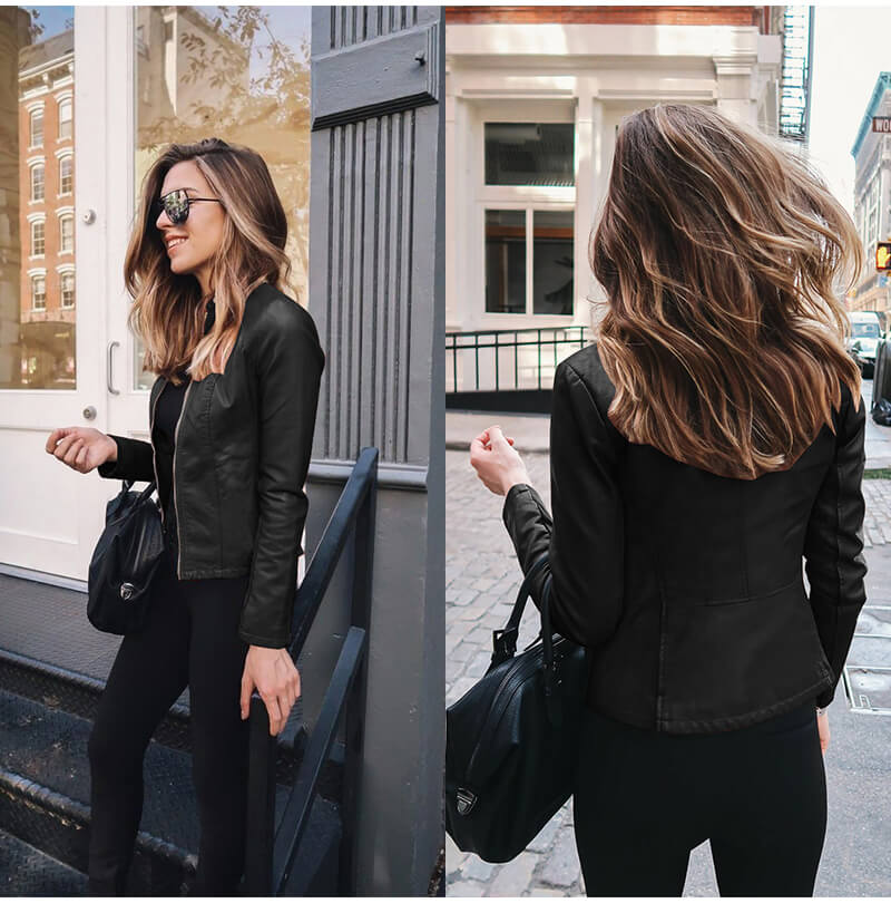 Ivara | Women's Moto Zip Fitted Biker Jacket