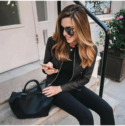 Ivara | Women's Moto Zip Fitted Biker Jacket