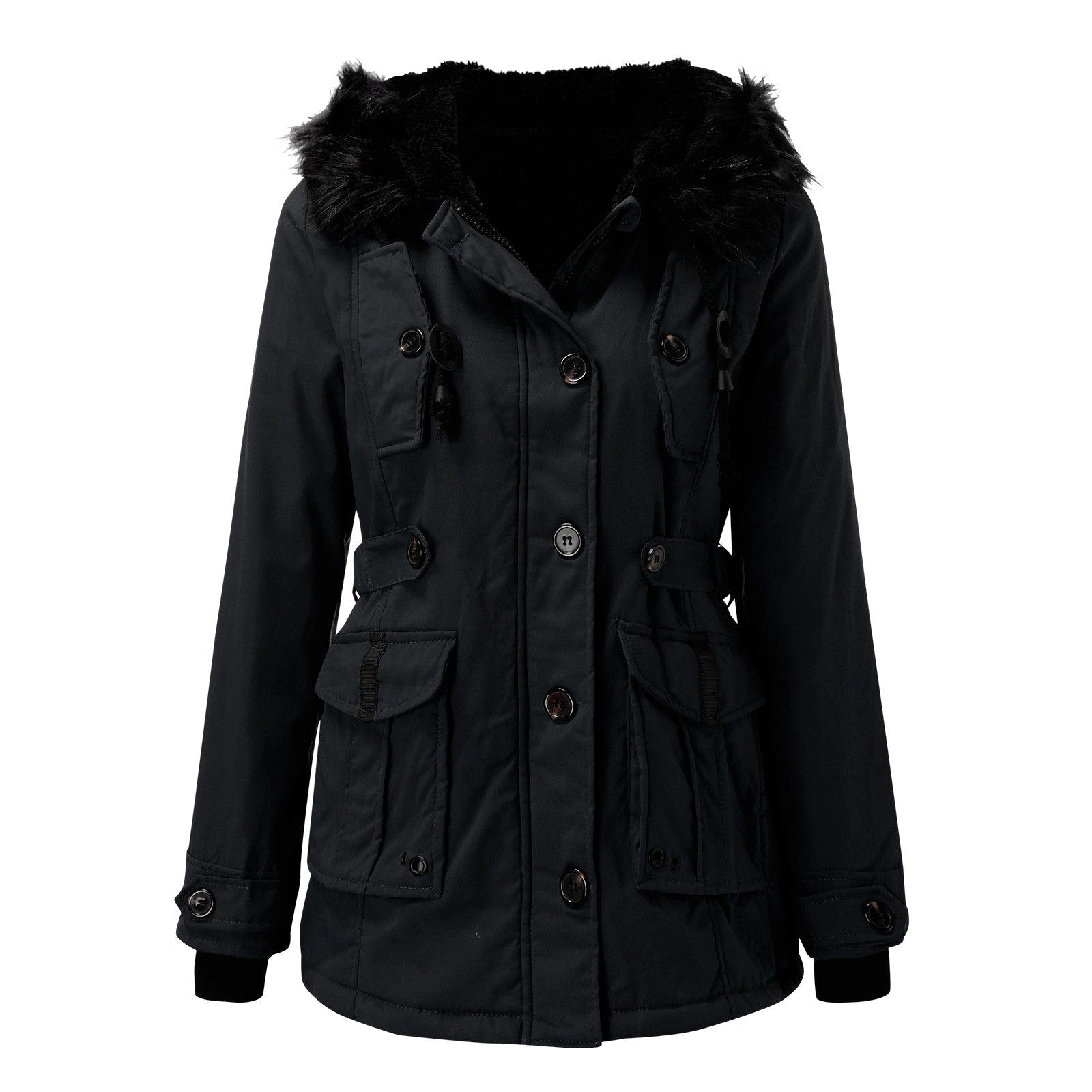 Solveiga | Women's Thick Hooded Faux Fur Winter Parka Coat
