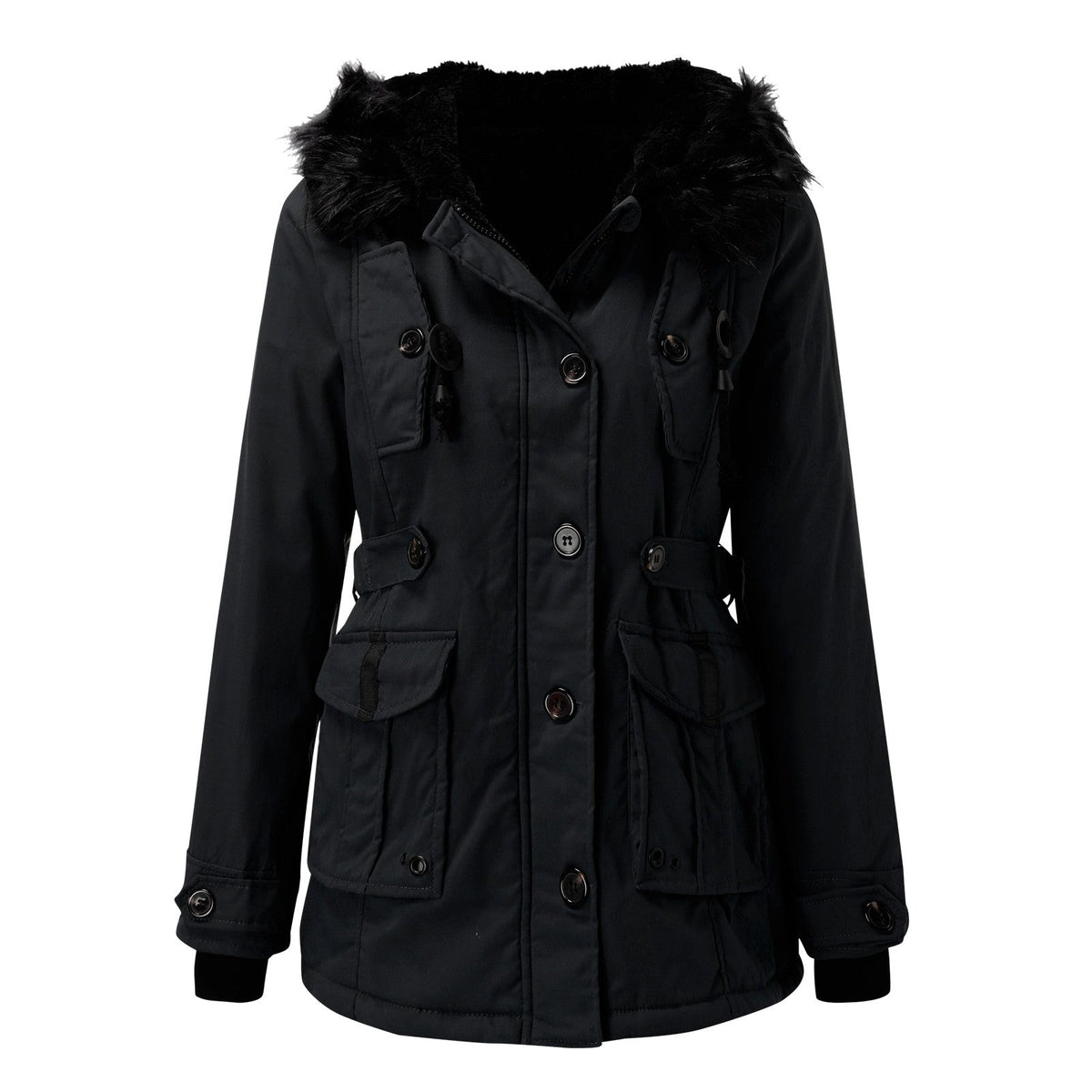 Solveiga | Women's Thick Hooded Faux Fur Winter Parka Coat