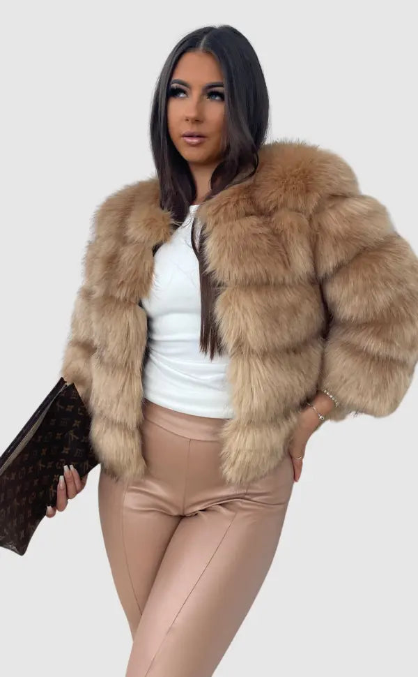 Brielle | Women's Faux Fur Cropped Voluminous Coat