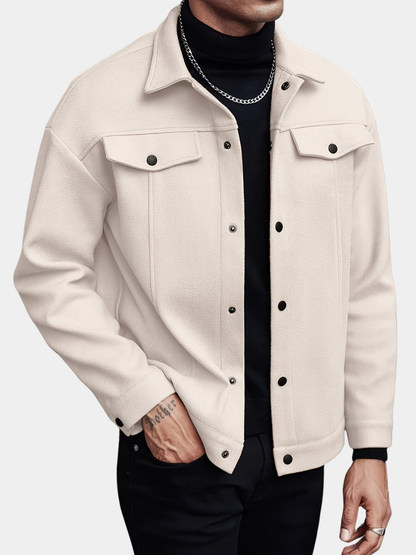 Caldwell | Men's Lapel Collar Snap Button Regular Fit Jacket
