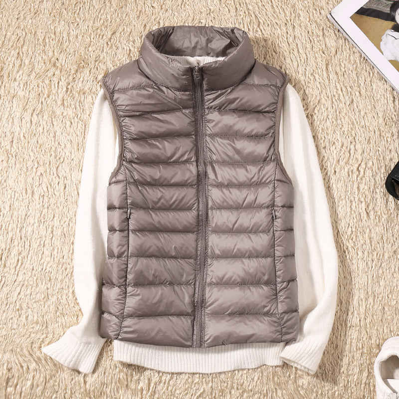 Thessaly | Women's Lightweight Padded Stand Collar Zip Front Gilet