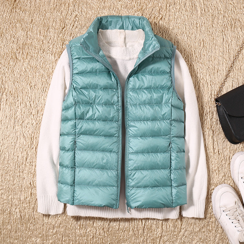 Thessaly | Women's Lightweight Padded Stand Collar Zip Front Gilet