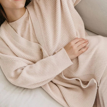 Ruby | Women's Oversized Rib-Knit Button-Front Cardigan