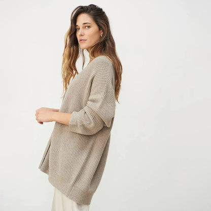 Ruby | Women's Oversized Rib-Knit Button-Front Cardigan