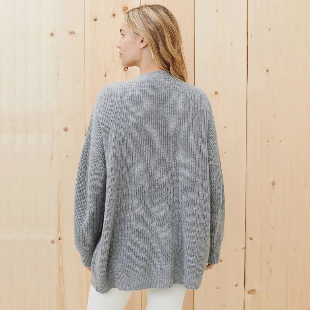 Ruby | Women's Oversized Rib-Knit Button-Front Cardigan