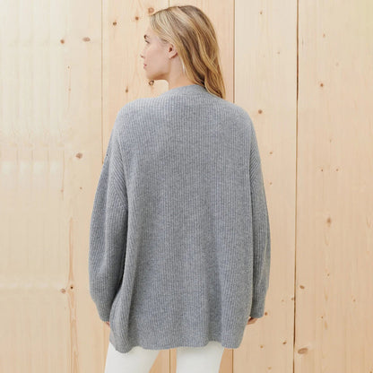 Ruby | Women's Oversized Rib-Knit Button-Front Cardigan