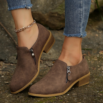 Marguerite | Women's Zip-Up Faux Suede Ankle Shoe