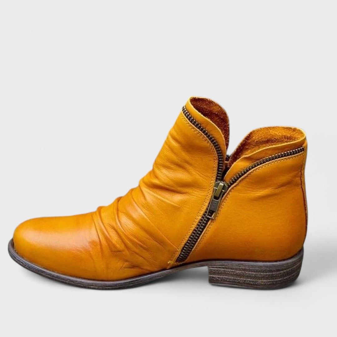 Vionnet | Women's Slouched Zip Ankle Leather Boot
