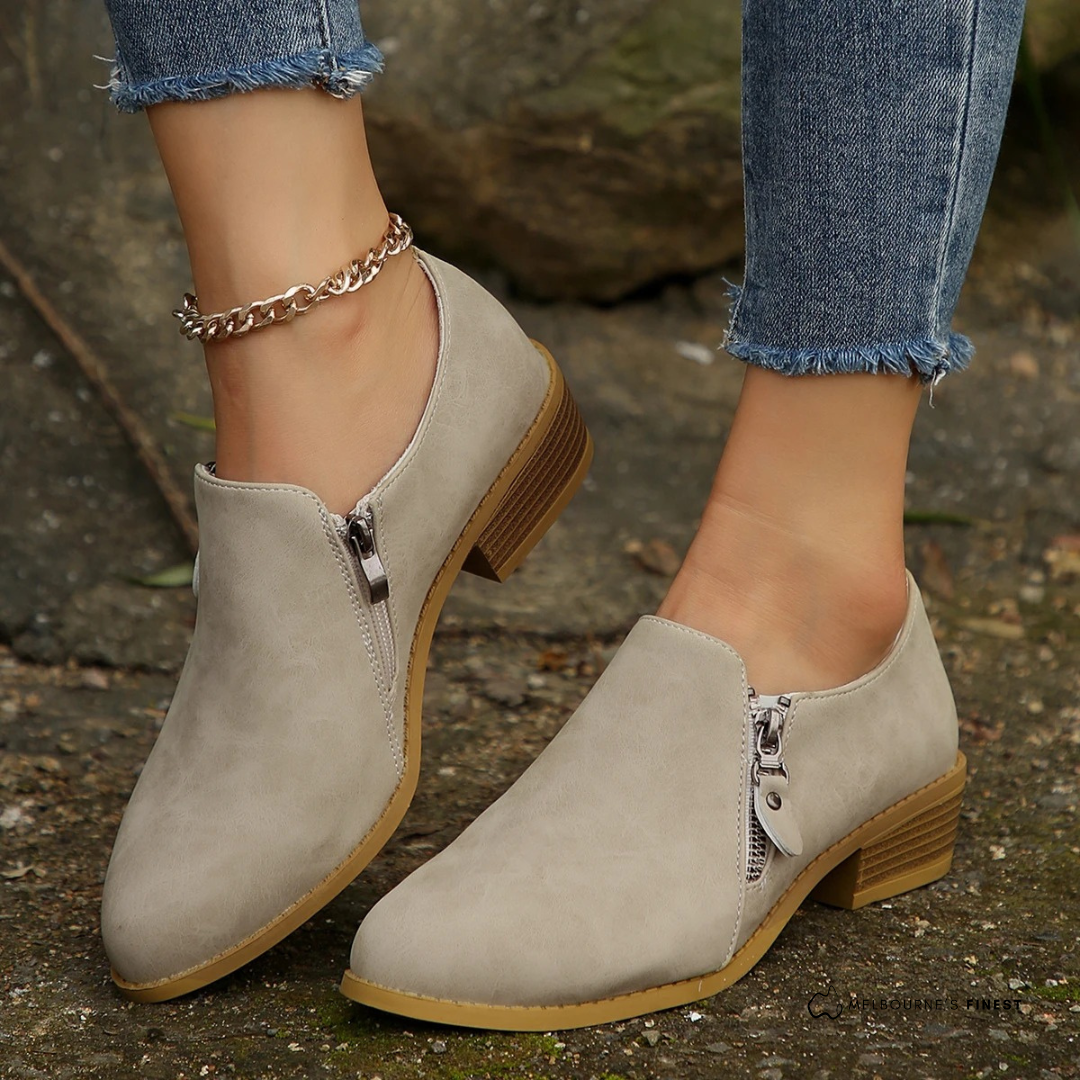 Marguerite | Women's Zip-Up Faux Suede Ankle Shoe
