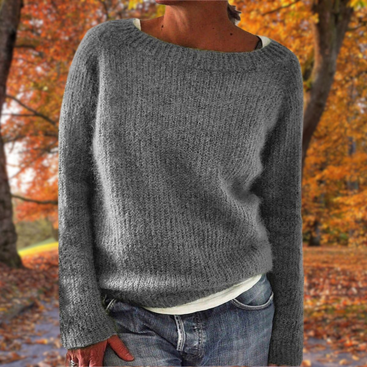 Hanna | Women's Knit Boat Neck Long Sleeve Sweater