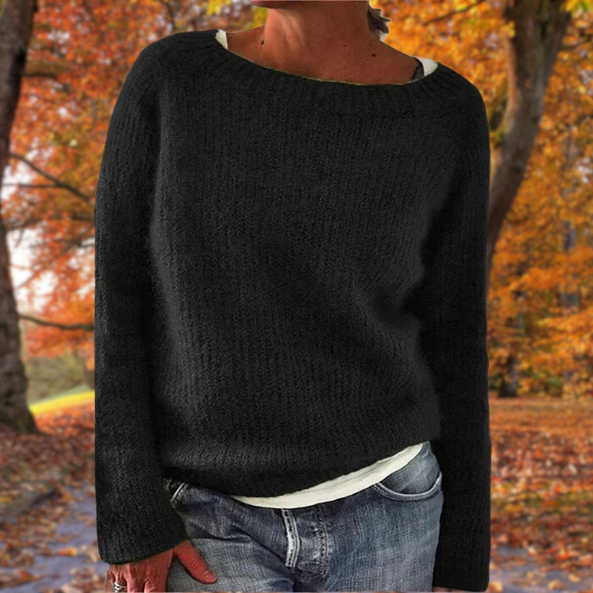 Hanna | Women's Knit Boat Neck Long Sleeve Sweater