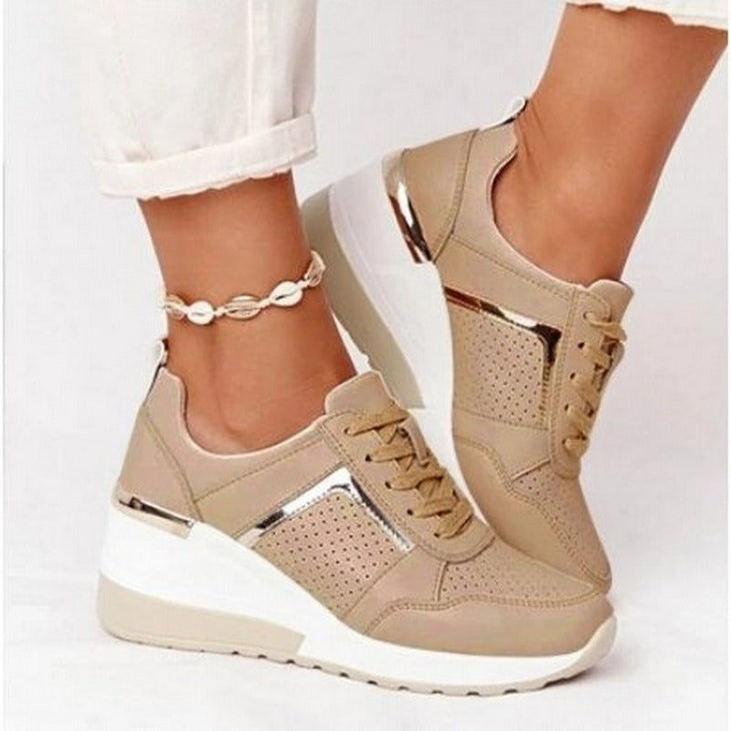 Marlowyx | Women's Wedge Lace-Up Comfort Sneaker