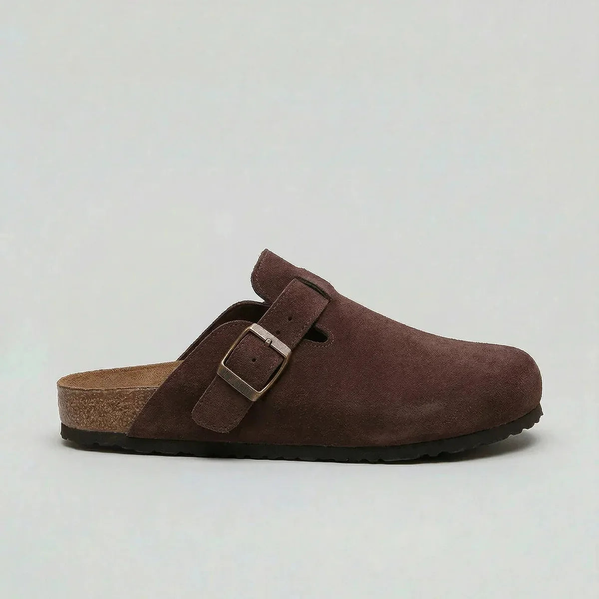 Bramwell | Men's Suede Buckle Slip-On Cork Footbed Clog