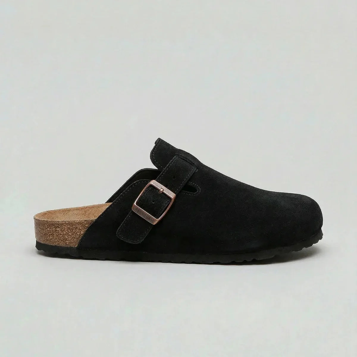 Bramwell | Men's Suede Buckle Slip-On Cork Footbed Clog