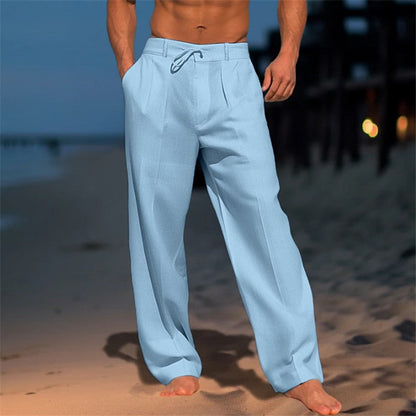 Eric | Men's Drawstring Relaxed Fit Pleated Beach Summer Pant