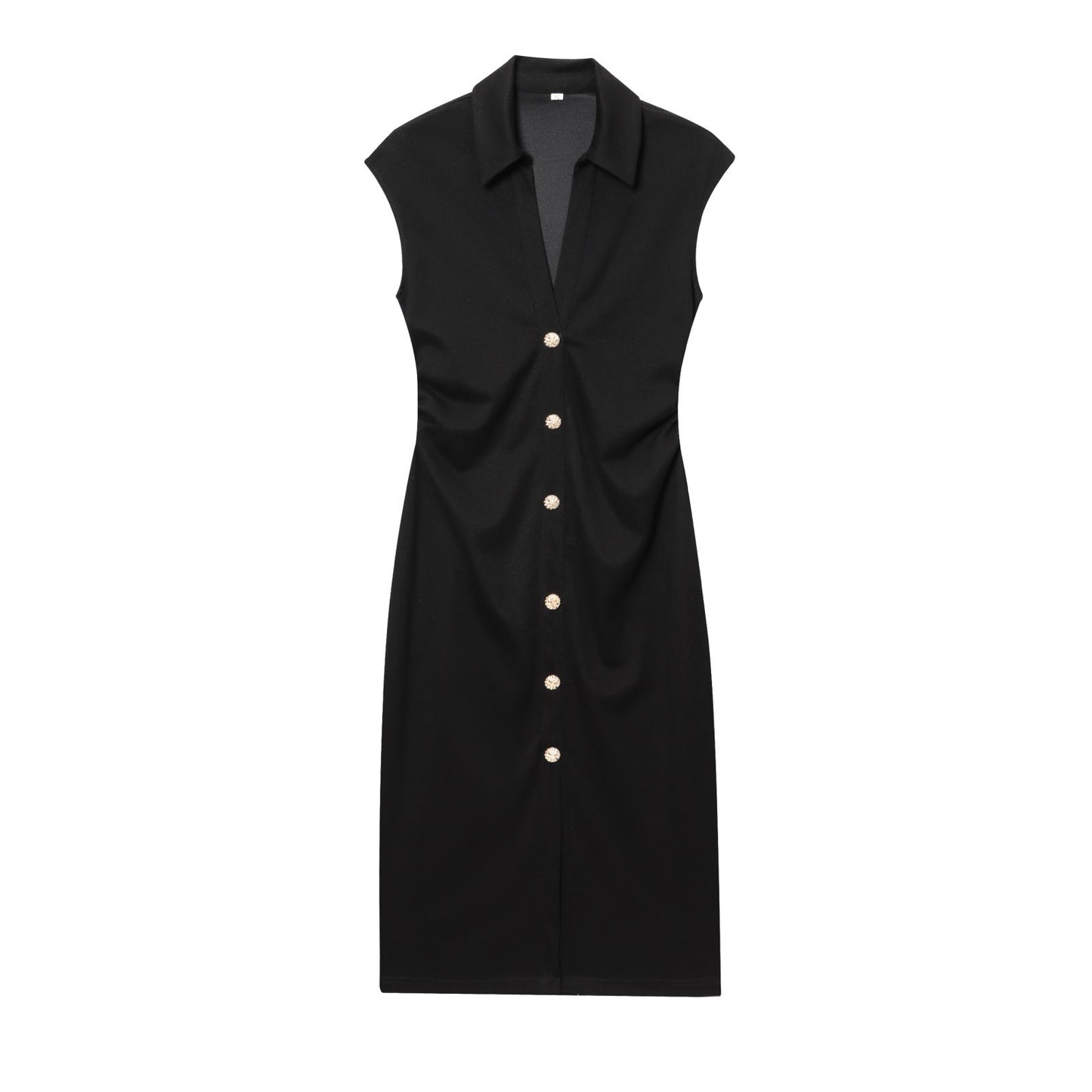 Paige | Tailored Sleeveless Button Detail Midi Dress