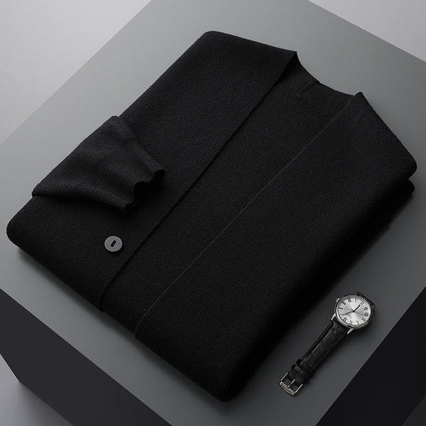 Osric | Men's Knit Striped Sleeve Open Front Cardigan