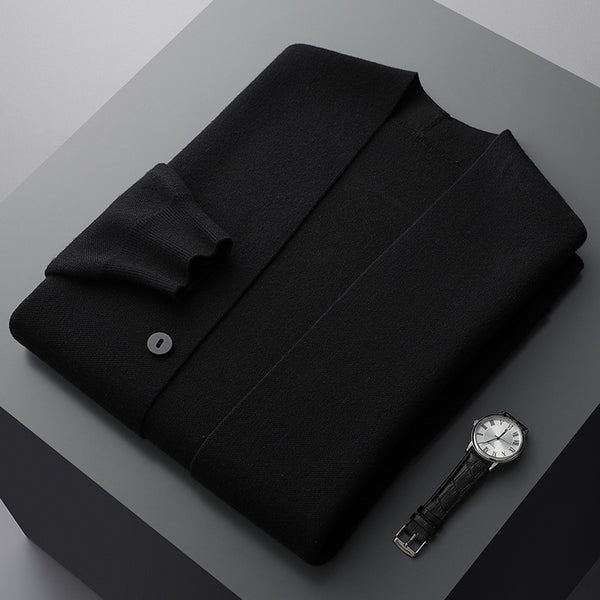 Osric | Men's Knit Striped Sleeve Open Front Cardigan
