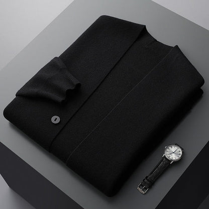 Osric | Men's Knit Striped Sleeve Open Front Cardigan