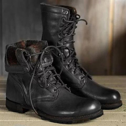 Harlow | Women's Lace-Up Combat Mid-Calf Boot
