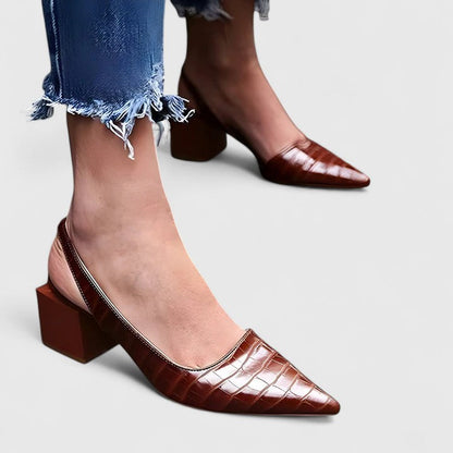 Severine | Women's Slingback Pointed Toe Block Heel Pump