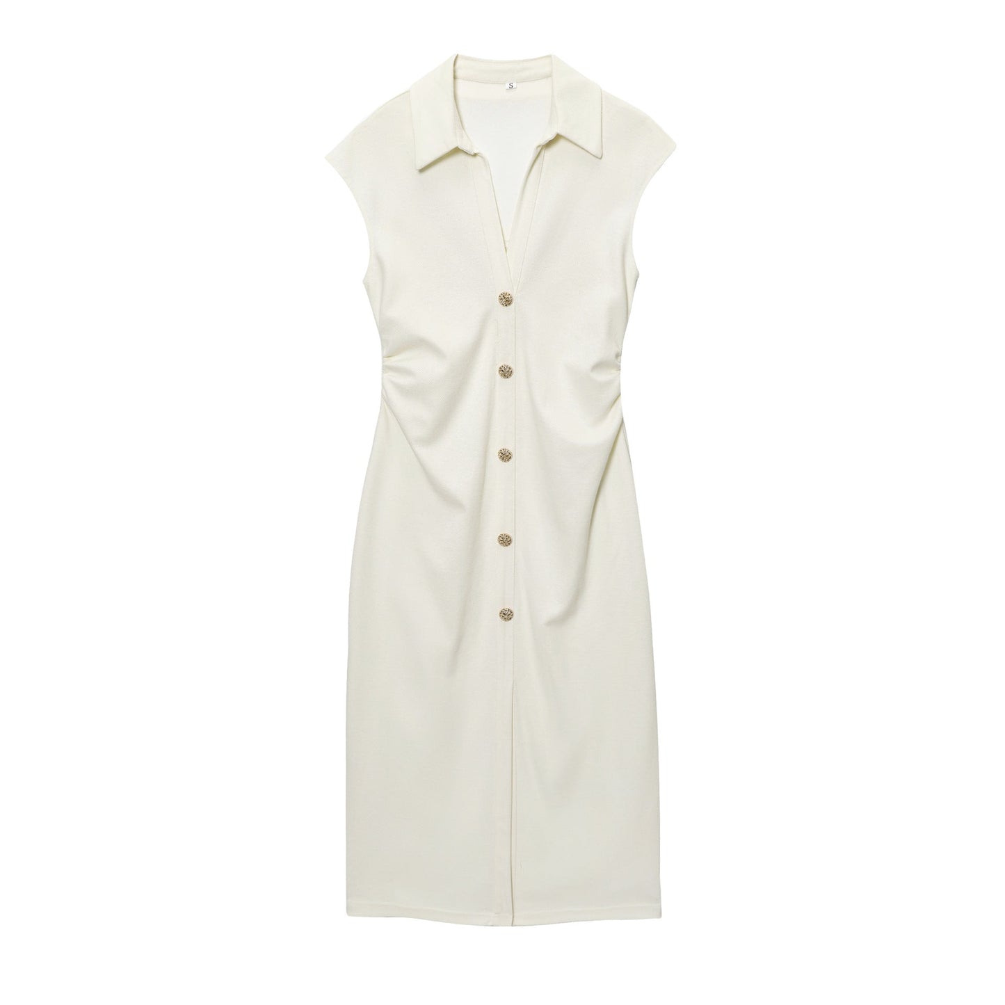 Paige | Tailored Sleeveless Button Detail Midi Dress