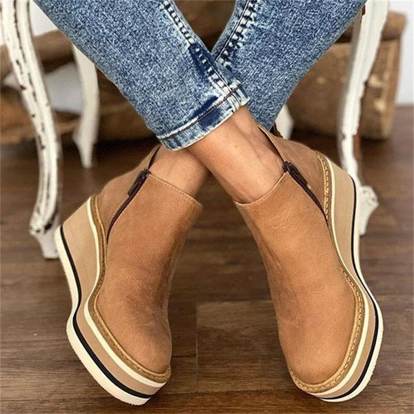 Bexlyn | Women's Waterproof Side-Zip Platform Wedge Ankle Boot