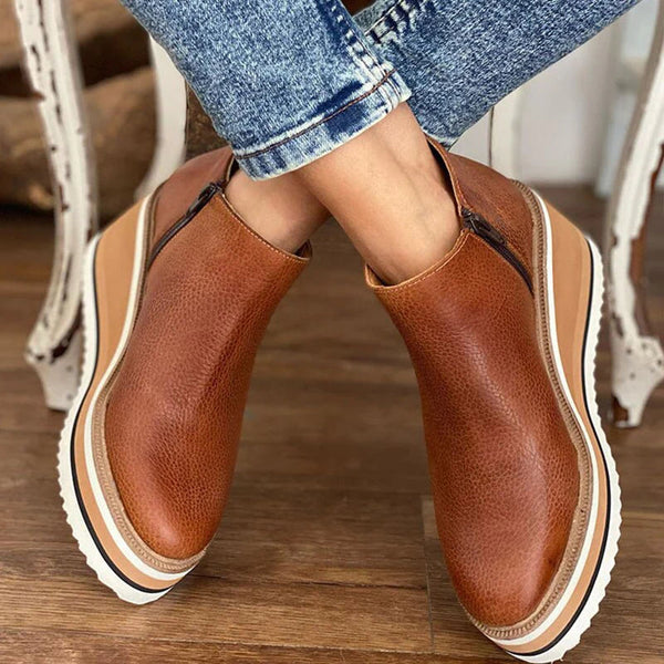 Bexlyn | Women's Waterproof Side-Zip Platform Wedge Ankle Boot