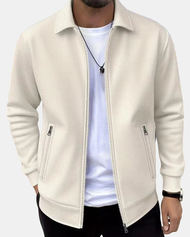 Dorian | Men's Textured Zip-Up Bomber Jacket