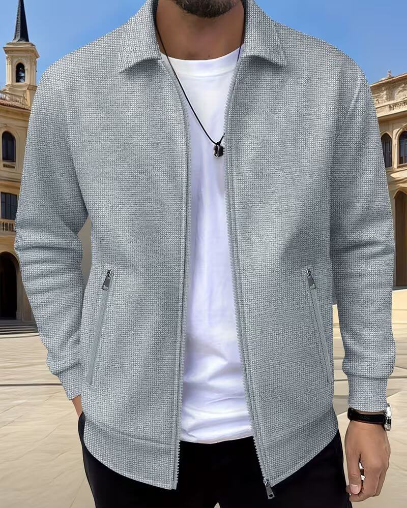 Dorian | Men's Textured Zip-Up Bomber Jacket